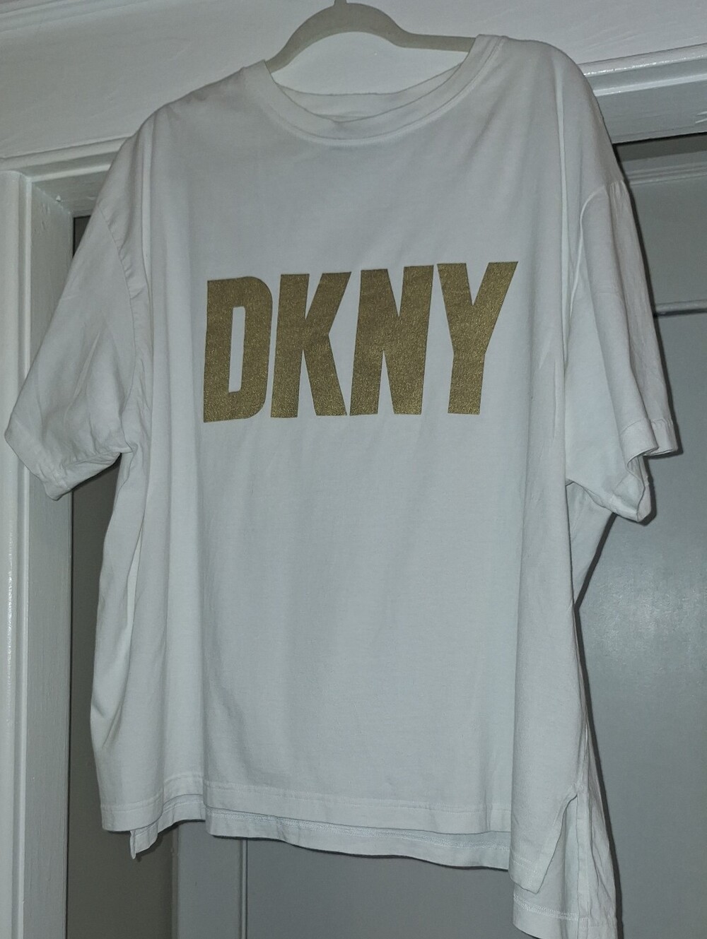 DKNY White Tee with Gold Logo for Kids